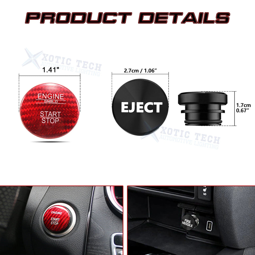Red Carbon Engine & Black Cigarette Lighter Trim for Mercedes (2014-2020)