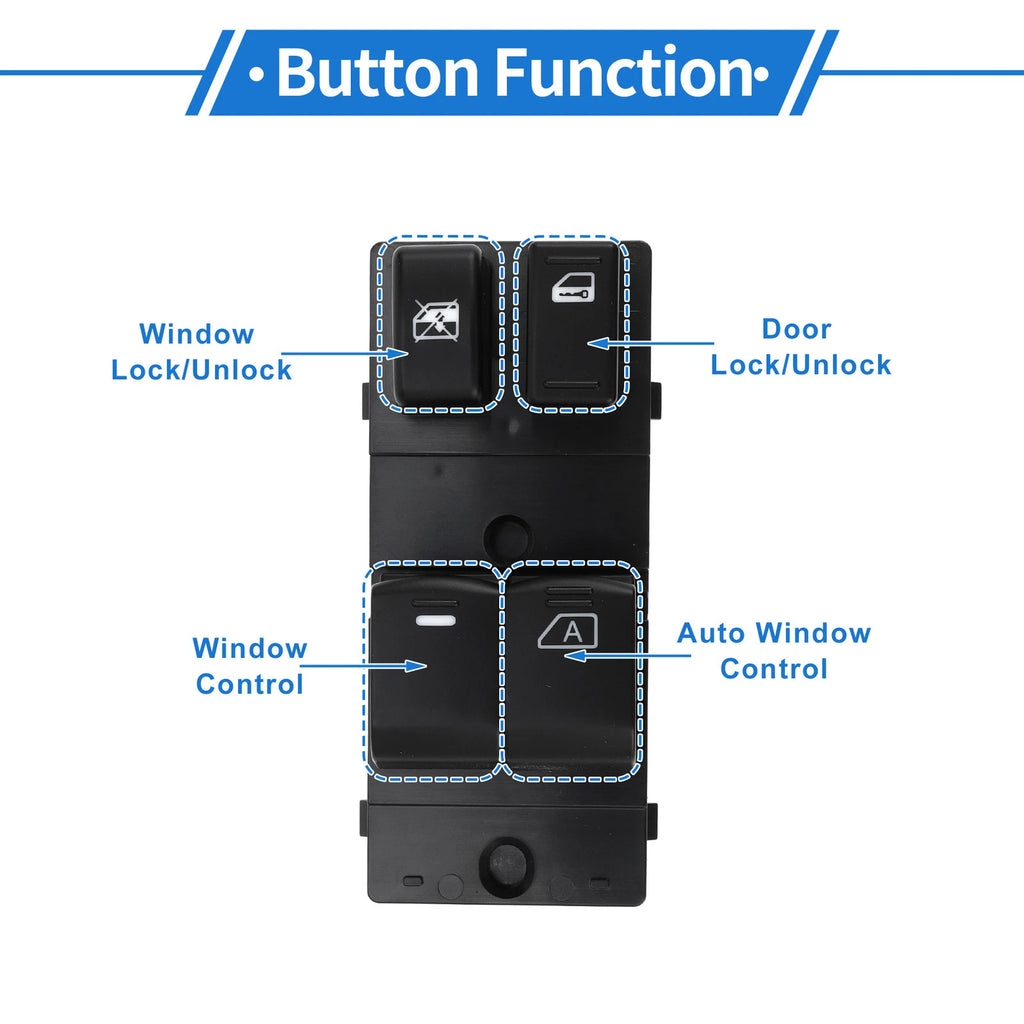 Front Right Power Window Switch for Nissan Micra (2015–2017) No. 254013BB0C