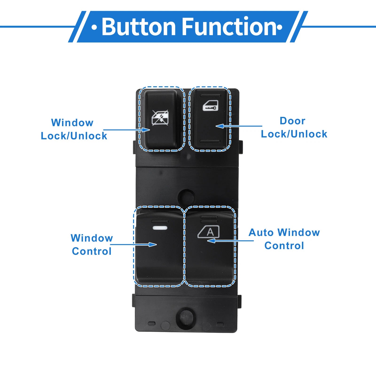 Front Right Power Window Switch for Nissan Micra (2015–2017) No. 254013BB0C