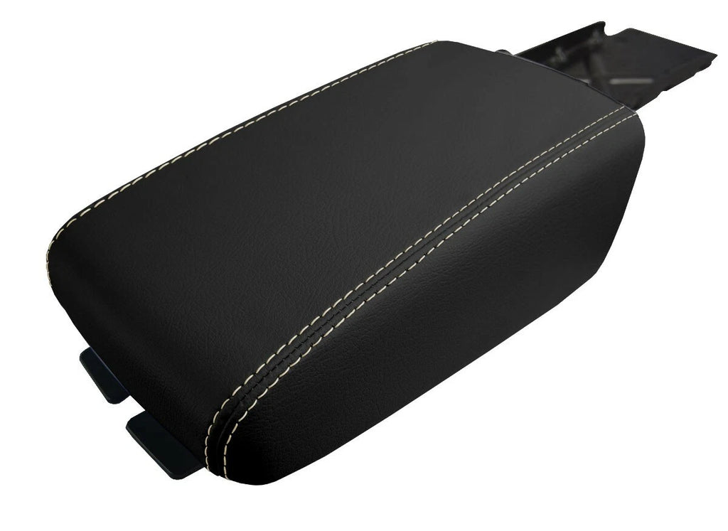 Leather Console Lid Armrest Cover for Nissan Altima (2005–2006) Beige Stitch