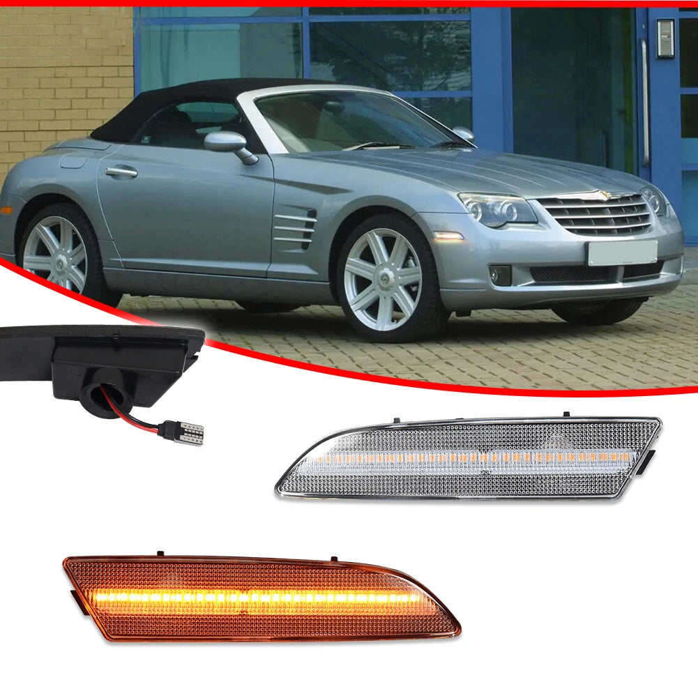 Clear Amber LED Front Side Marker Lights for Chrysler Crossfire (2004–2008)