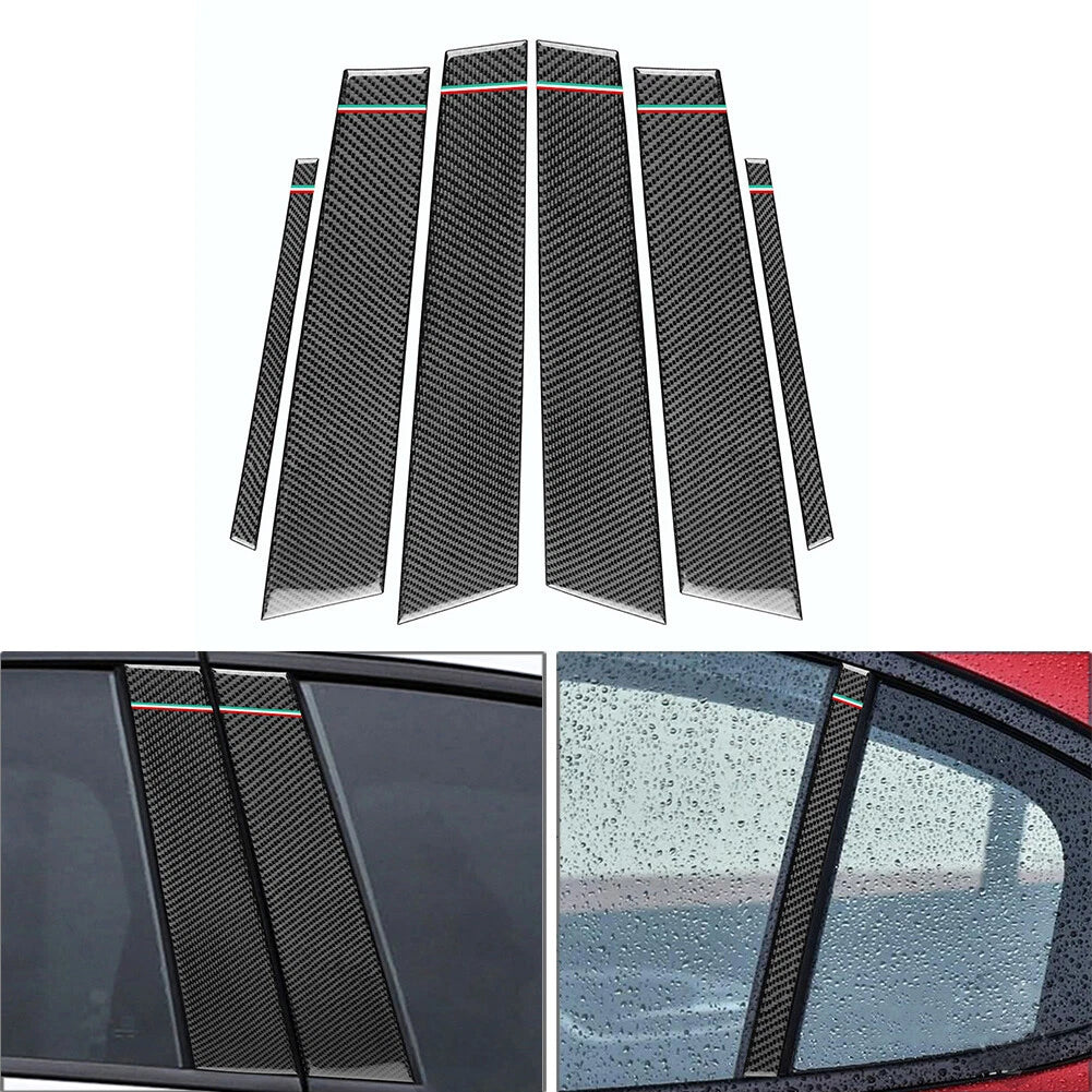 6Pcs B Pillar Post Panel Window Cover Trim for Alfa Romeo Giulia (2017–2021)