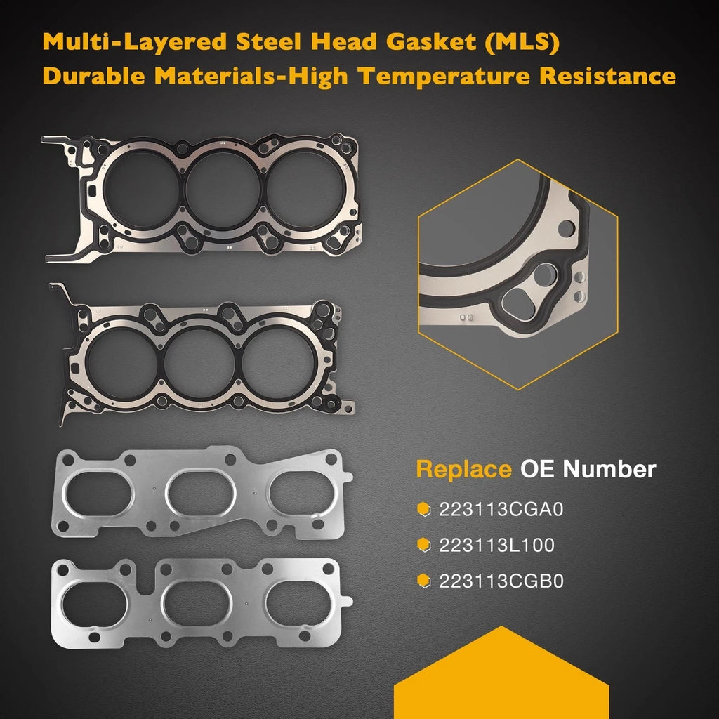 Engine Head Gasket Set w/ Bolt for Kia Sedona Sorento Hyundai Santa Fe (2002–2009)