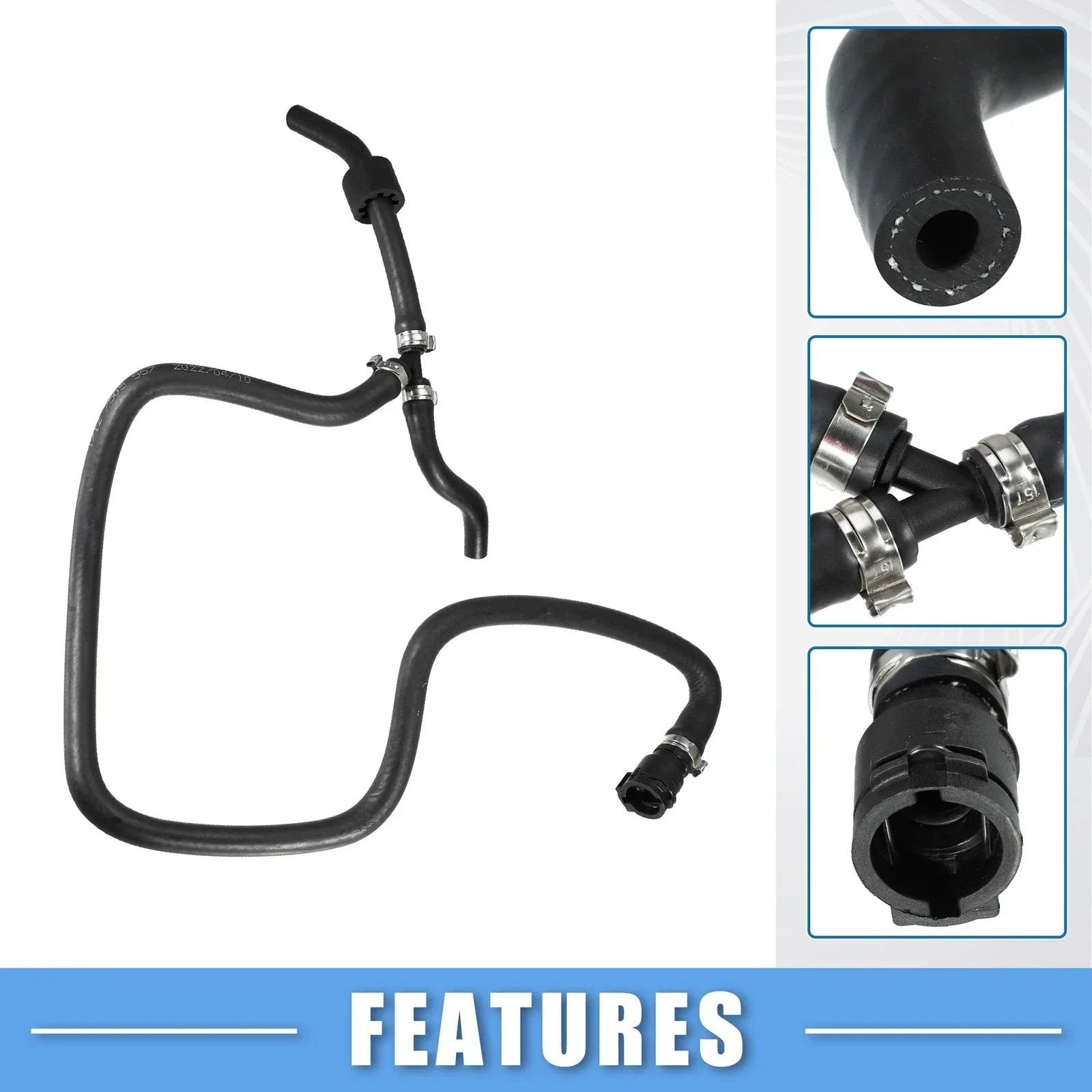 Engine Coolant Hose 4.4L V8 for BMW X5 (2004 - 2006) Rubber Black