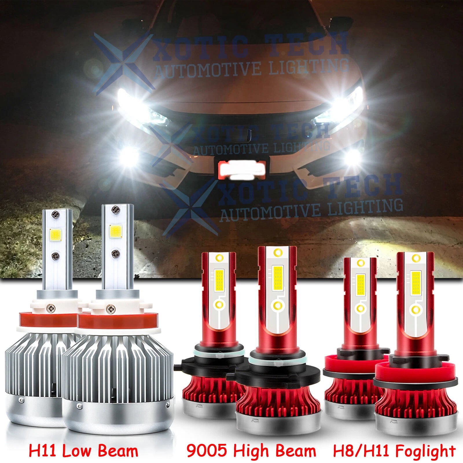 LED Headlight and Fog Light Bulb Kit for Honda Civic and CR-V (2016–2020)