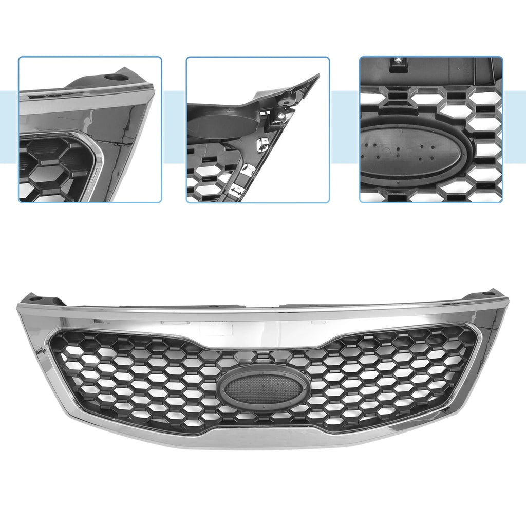 Front Hood Bumper Grille for Kia Sorento (2011–2013) No.863502P000 Black