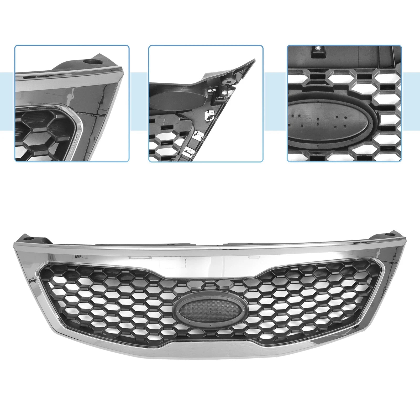 Front Hood Bumper Grille for Kia Sorento (2011–2013) No.863502P000 Black