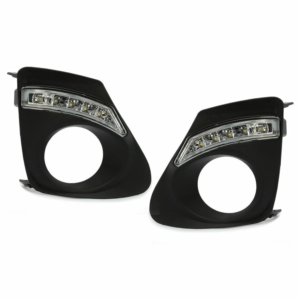 Pair Halogen Fog Lights for Toyota Corolla (2011–2013) with LED Bezel