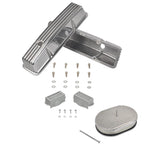 Tall Finned Valve Covers & 12" Oval Air Cleaner Kit for SBC Chevy (1958–1986)
