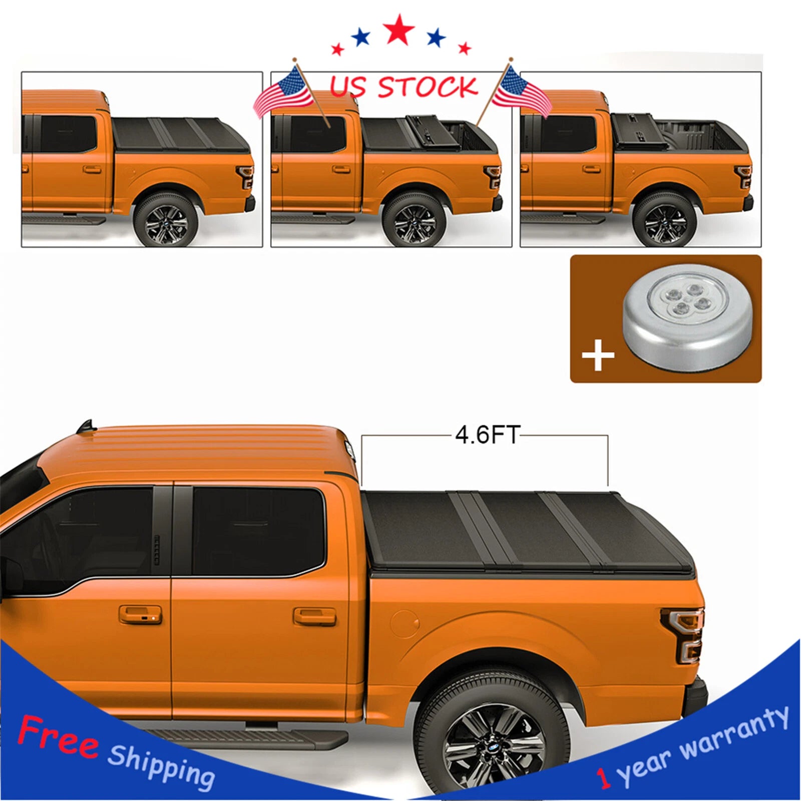 4.6FT Hard Tri-Fold Tonneau Cover for Ford Maverick (2022–2024)