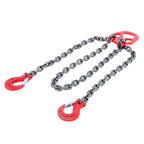 Set of 2 Chain Slings 3/8 Inch x 10 Ft 7100lbs with Adjuster Hooks
