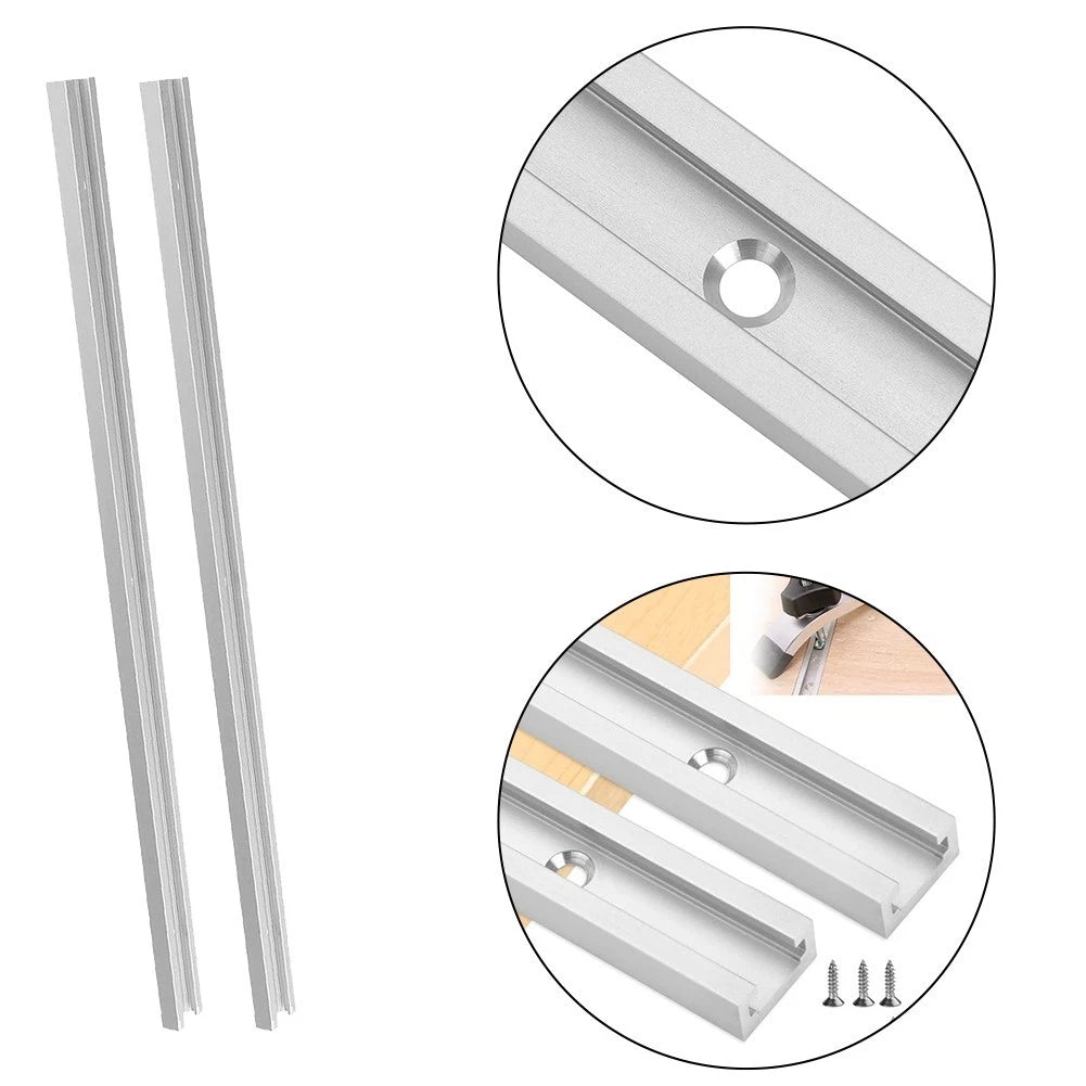 2X Aluminum Alloy Miter Tracks for Universal Use (400 mm)