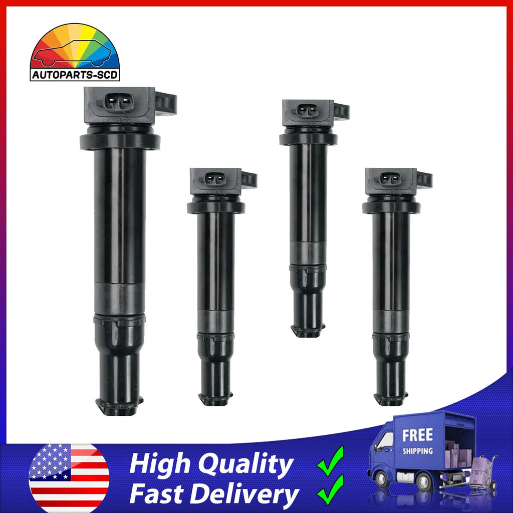 Set of 4 Ignition Coil Packs for Hyundai Accent, Kia Rio, Rio5 (1.6L L4)