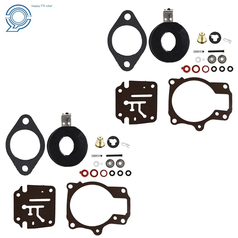 2 Carburetor Rebuild Kits with Float for Johnson Evinrude 50-60 HP