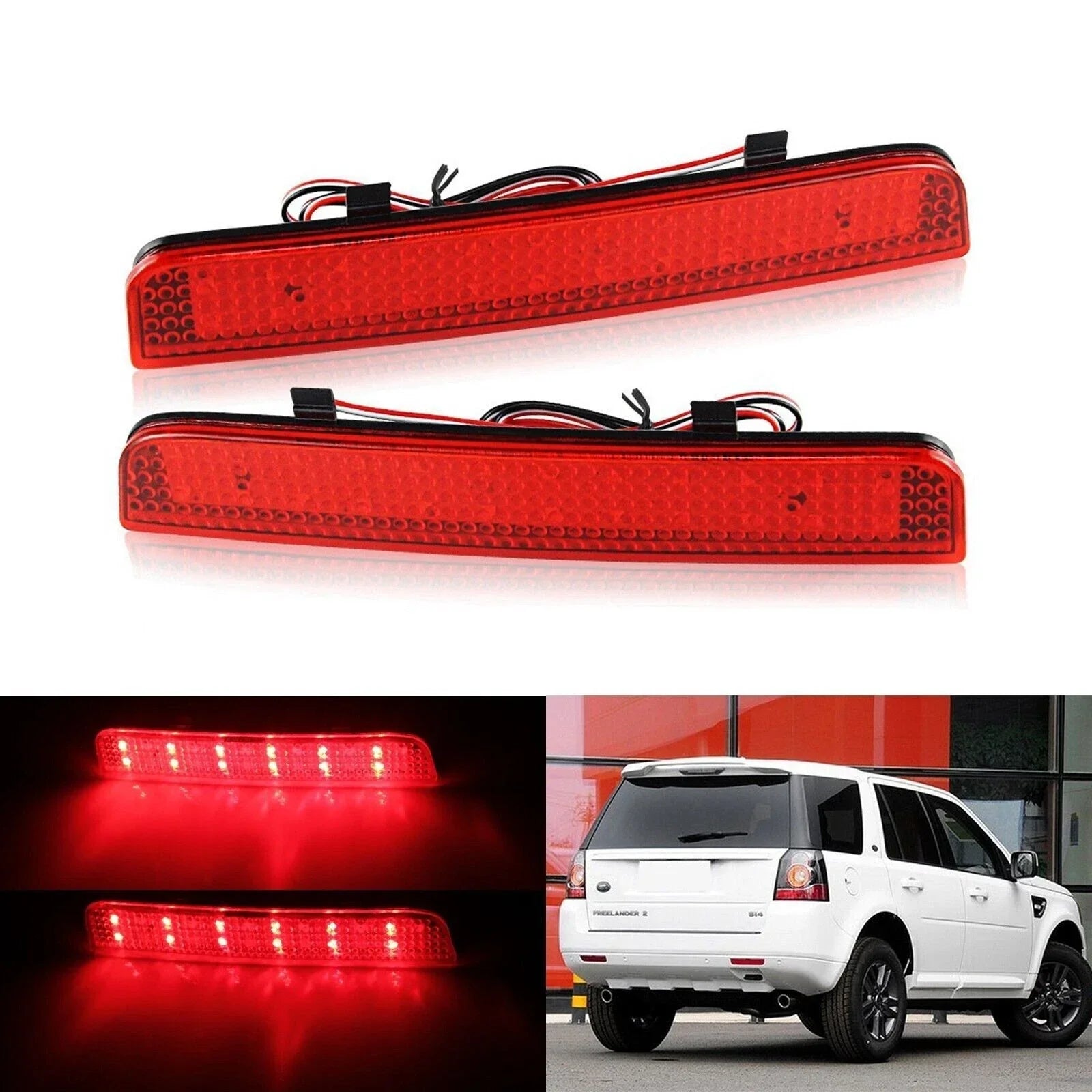 Parking Lamp Red Lens LED Rear Bumper Reflector Light for Land Rover L322 LR2