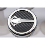 Chrome Stingray Cap Covers with Black CF Inlay for 2014-2019 Corvette Z06