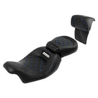Driver Passenger Seat Backrest for Harley Street Glide (2014-2023) Blue Stitch