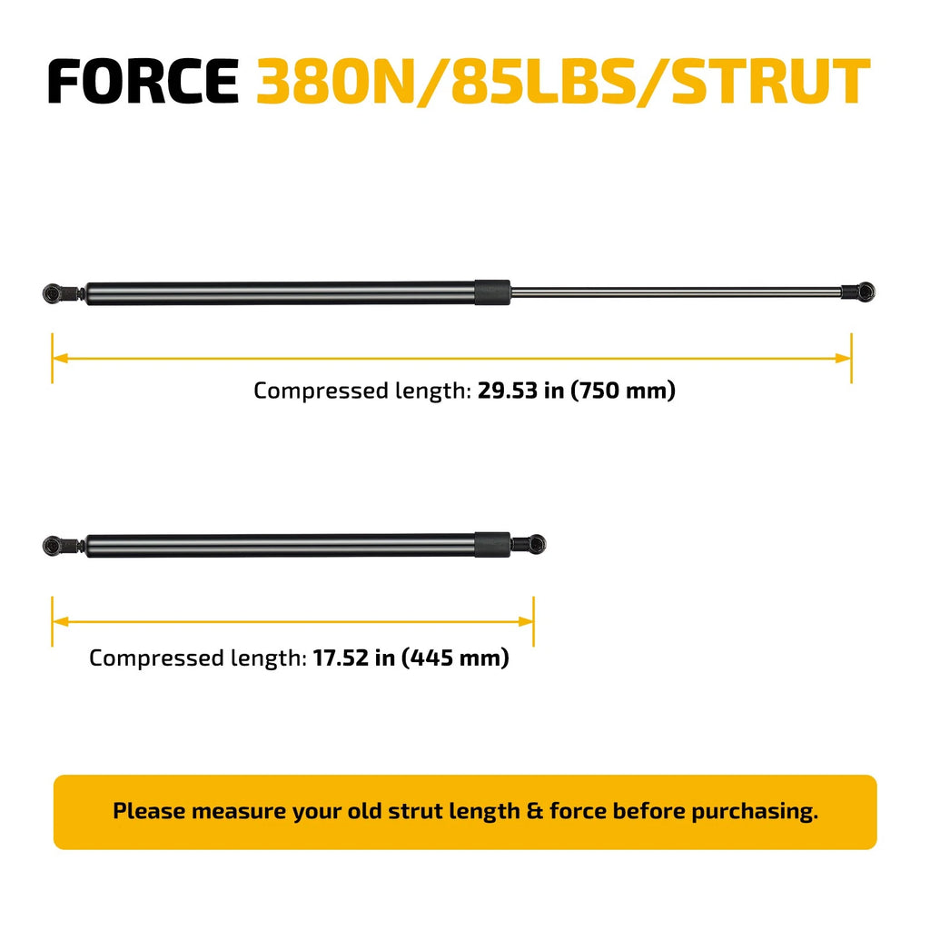 85LB Lift Supports for Tonneau Cover (29.5in Extended)
