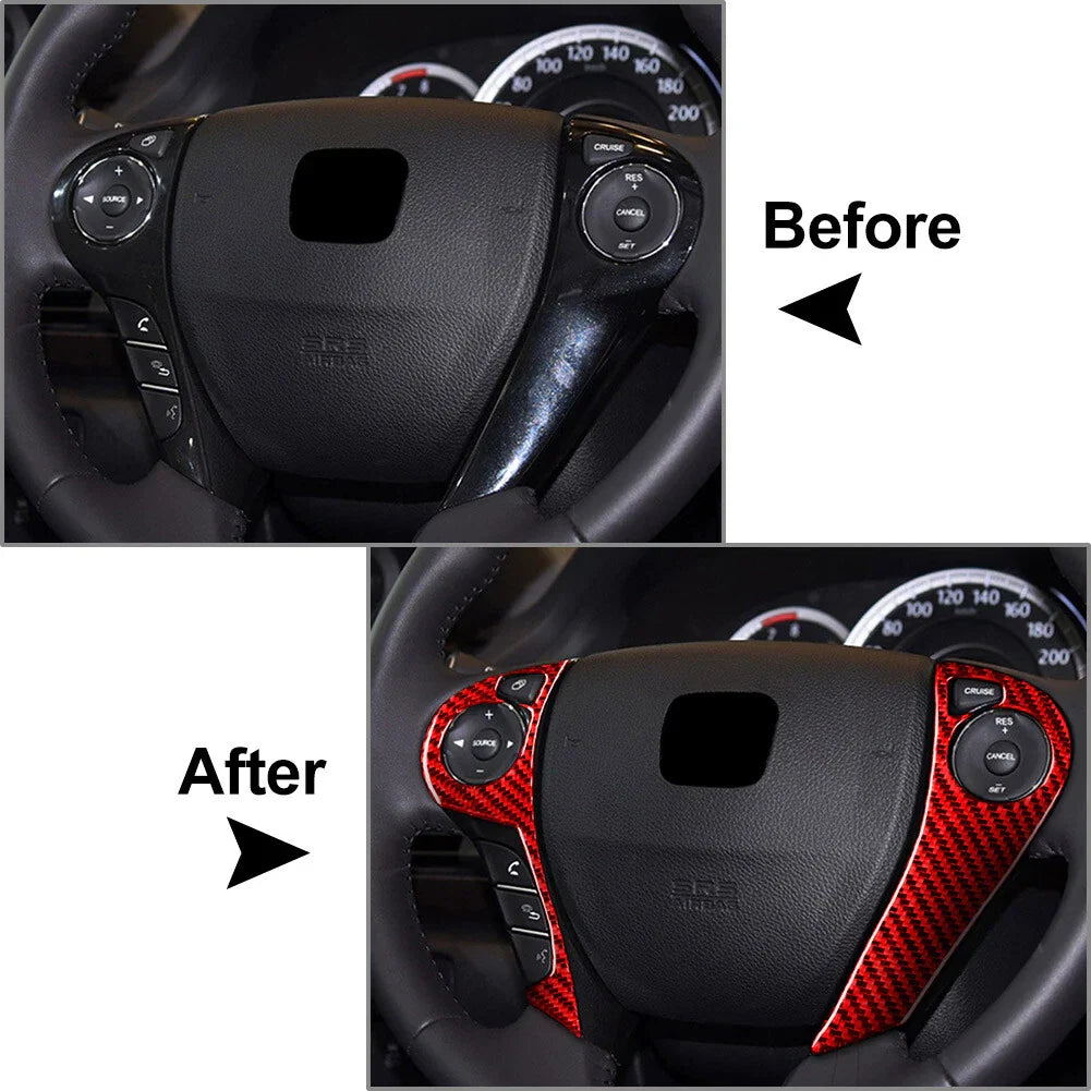 Carbon Fiber Steering Wheel Trim Button Covers for Honda Accord (2013-2017)