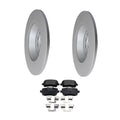 Hella Rear Rotors & Bosch QuietCast Disc Brake Pads Kit for Audi A6 Quattro
