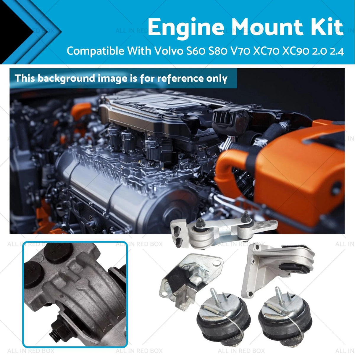 Engine Mount Kit for Volvo S60 S80 V70 XC70 XC90 (2000–2016) 285 275 2.0 2.4 2.5