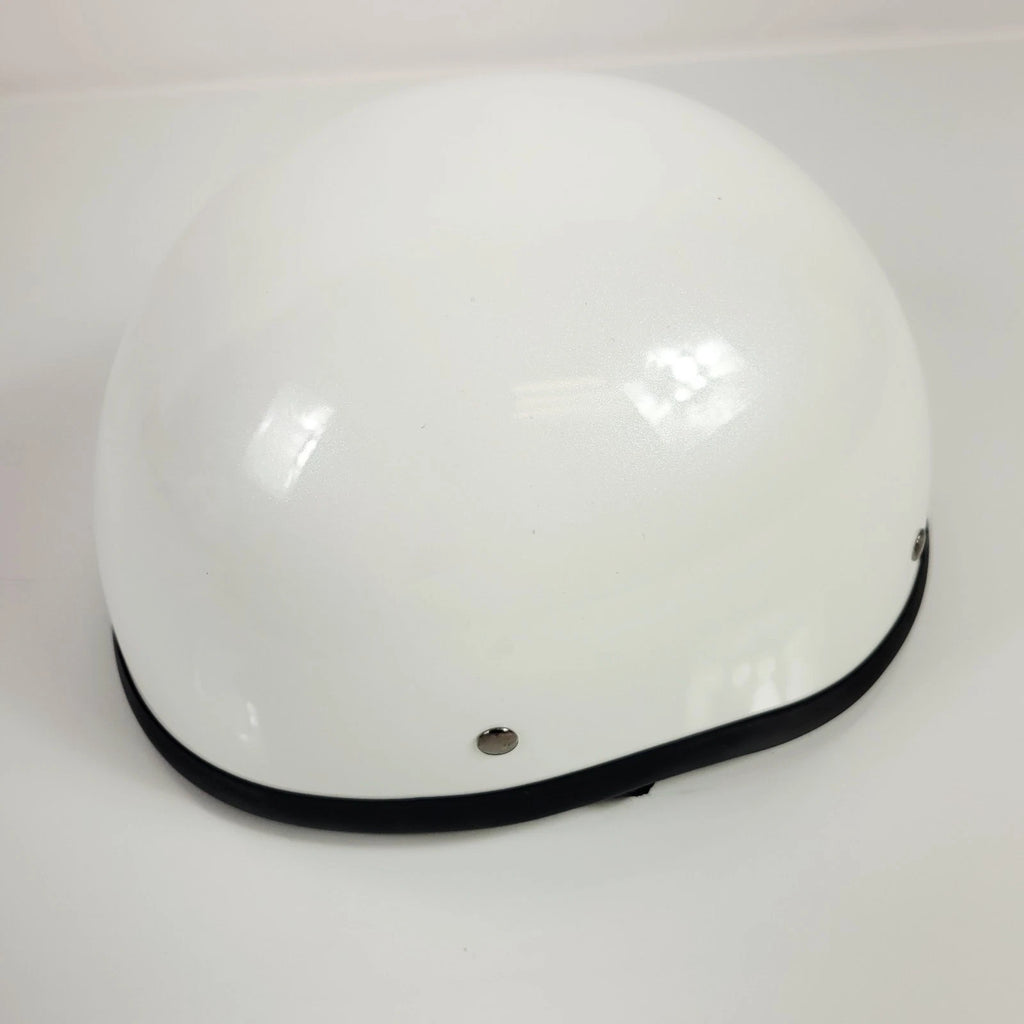 Bare Bones DOT Motorcycle Helmet for Universal Fit (XL) Pearl White Low Profile