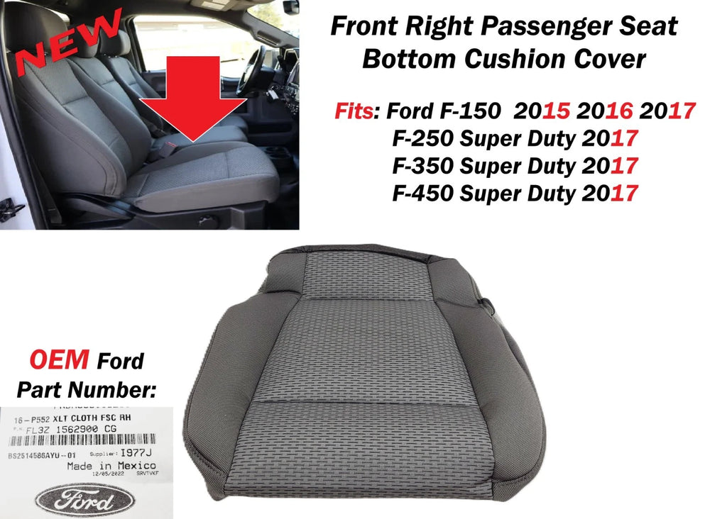 Front Right Passenger Bottom Seat Cover for Ford F150 (2015–2017) FL3Z1562900CG