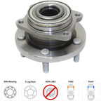 Set of 2 Wheel Hubs for Dodge Avenger (2008–2010) with Bearings