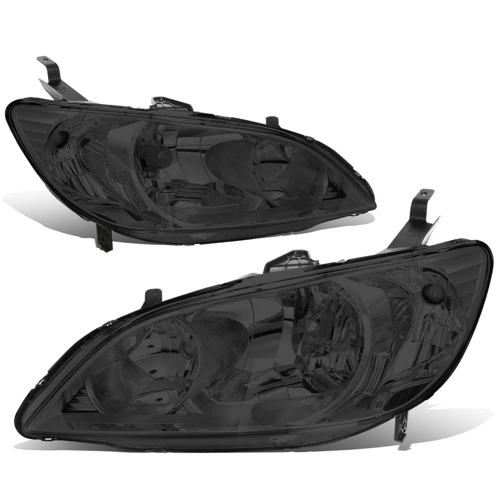 OE Style Smoked Clear Headlights for Honda Civic Sedan Coupe (2004–2005)