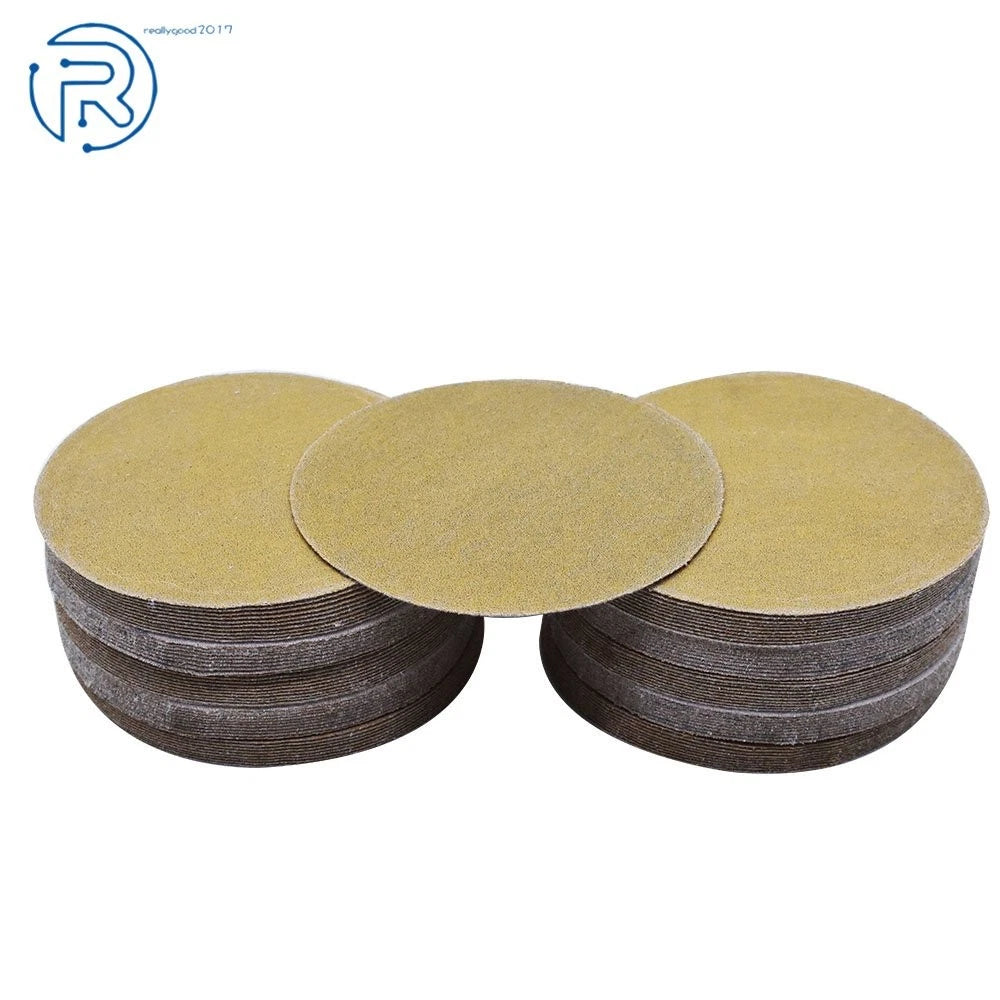 100 Pcs 5" 180 Grit Hook Loop Sanding Discs NO-Hole for Automotive Use