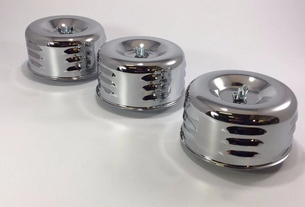 Chrome Louvered Air Cleaner Assembly Replacement for Universal 1-2 BBL (1950–1970)