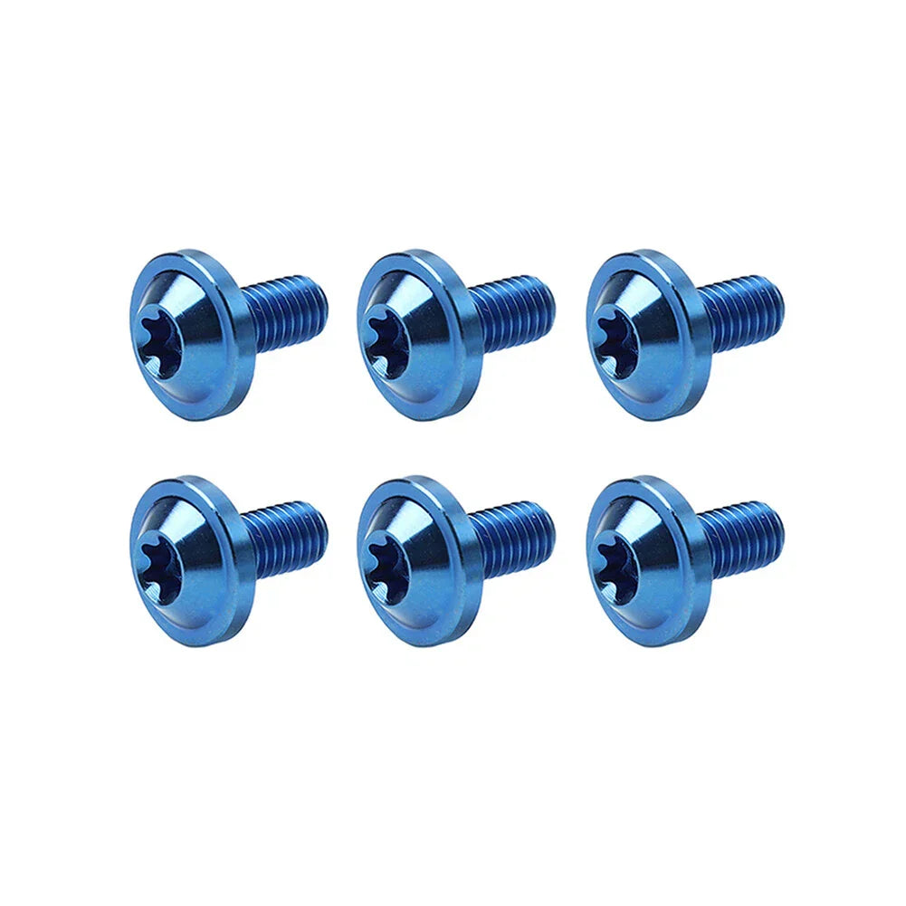 6 x Blue Titanium Alloy M6x20mm Torx Head Bolts for Bike Motor