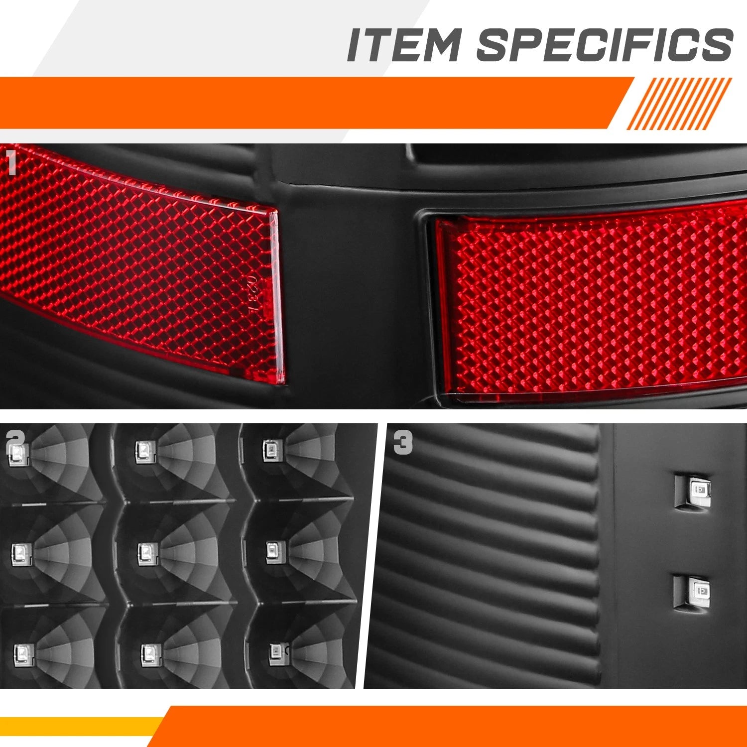 2X Full LED Tail Lights for GMC Sierra (2007–2014) Black