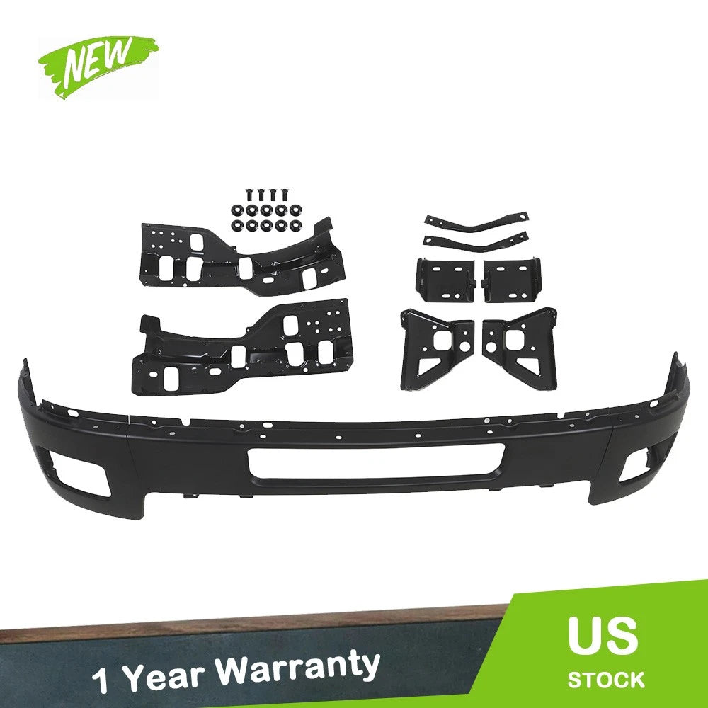 Black Front Bumper for Chevy Silverado 2500 3500 (2011–2014) W/Fog Light Holes