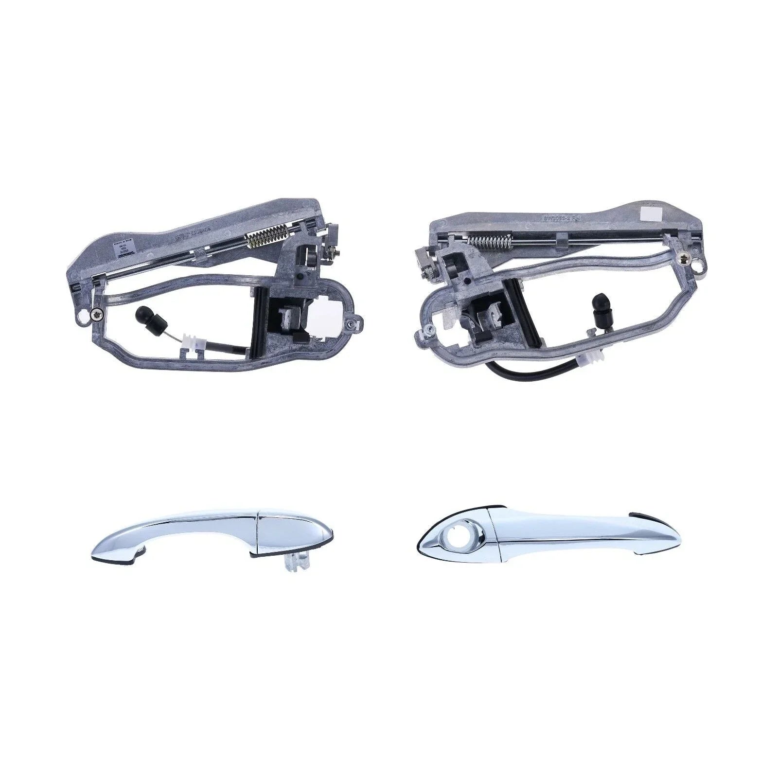4pcs Front LH+RH Chrome Outer Door Handle and Carrier for BMW X5 (2000–2007)