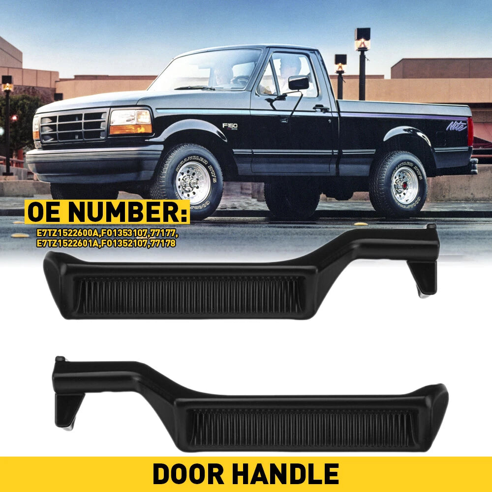 Black Metal Inside Door Handles Pair for Ford F150 F250 F350 (1987–1996)