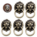 Set of 5 Antique Lion Head Pull Handles for Cabinet Drawer Furniture