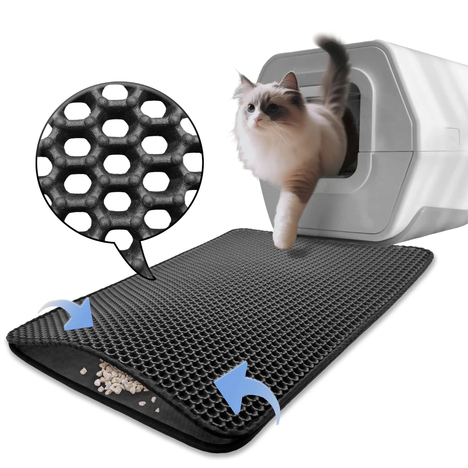 Cat Litter Mat Non-Slip for Kittens (2-Layer)