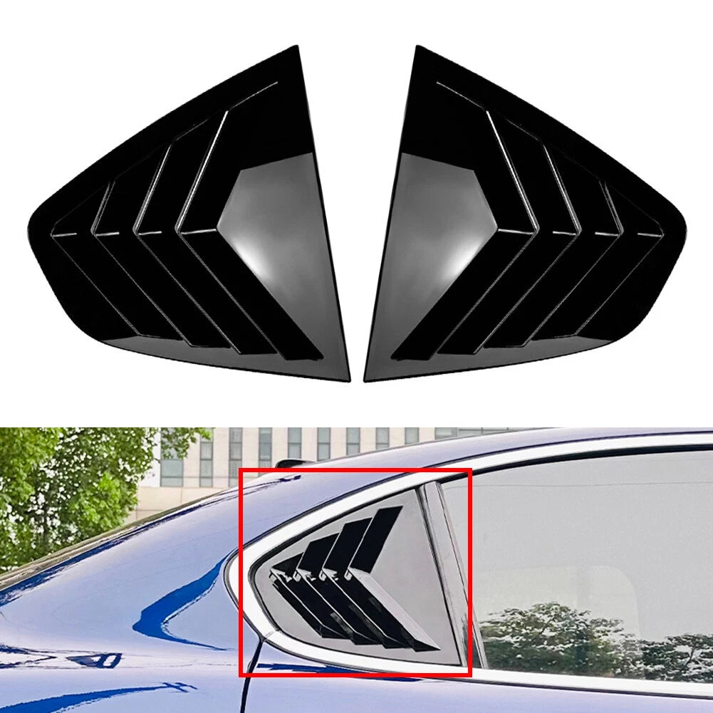 Glossy Black Rear Window Louver Shutter Cover Trim for Alfa Romeo Giulia (2015–2024)