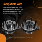 2X Front Wheel Bearing Hub for Nissan Xterra/Frontier (2005–2015) 515064 1411-09854 RWD