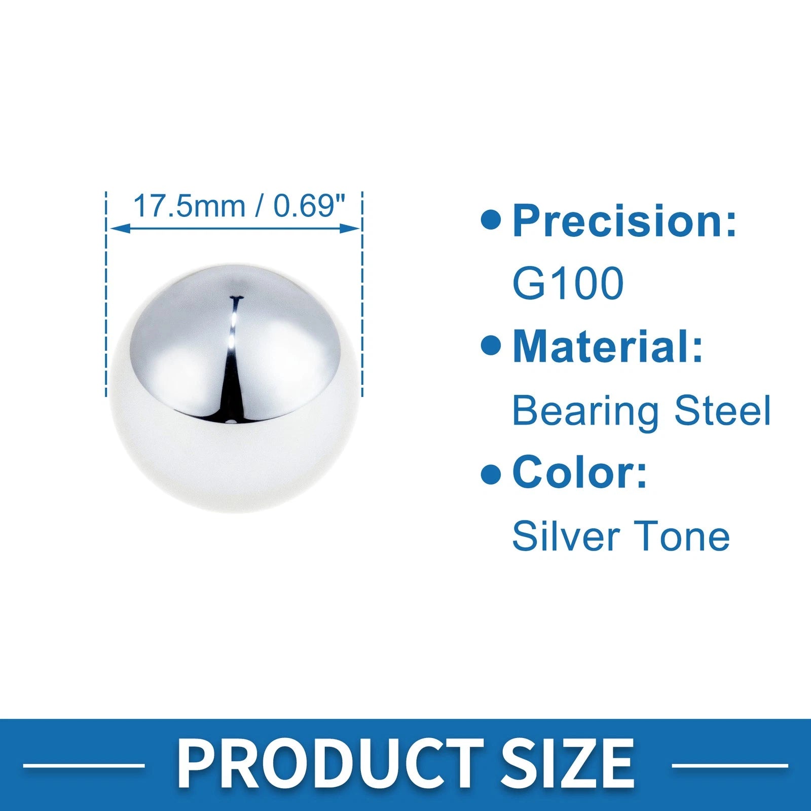 10 Pcs 17.5mm G100 Precision Ball Bearings for Various Applications