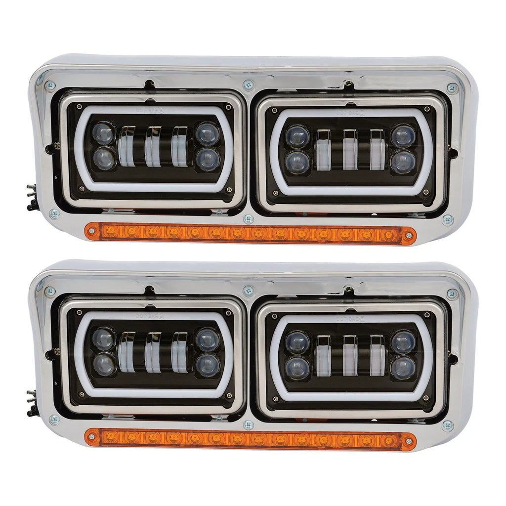 LED DRL Projector Headlights for Kenworth W900, Western Star 4800 (1981–2019)