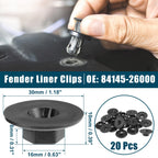 20 Pcs Fender Liner Clips for Kia Cadenza (2014–2020) No. 84145-26000