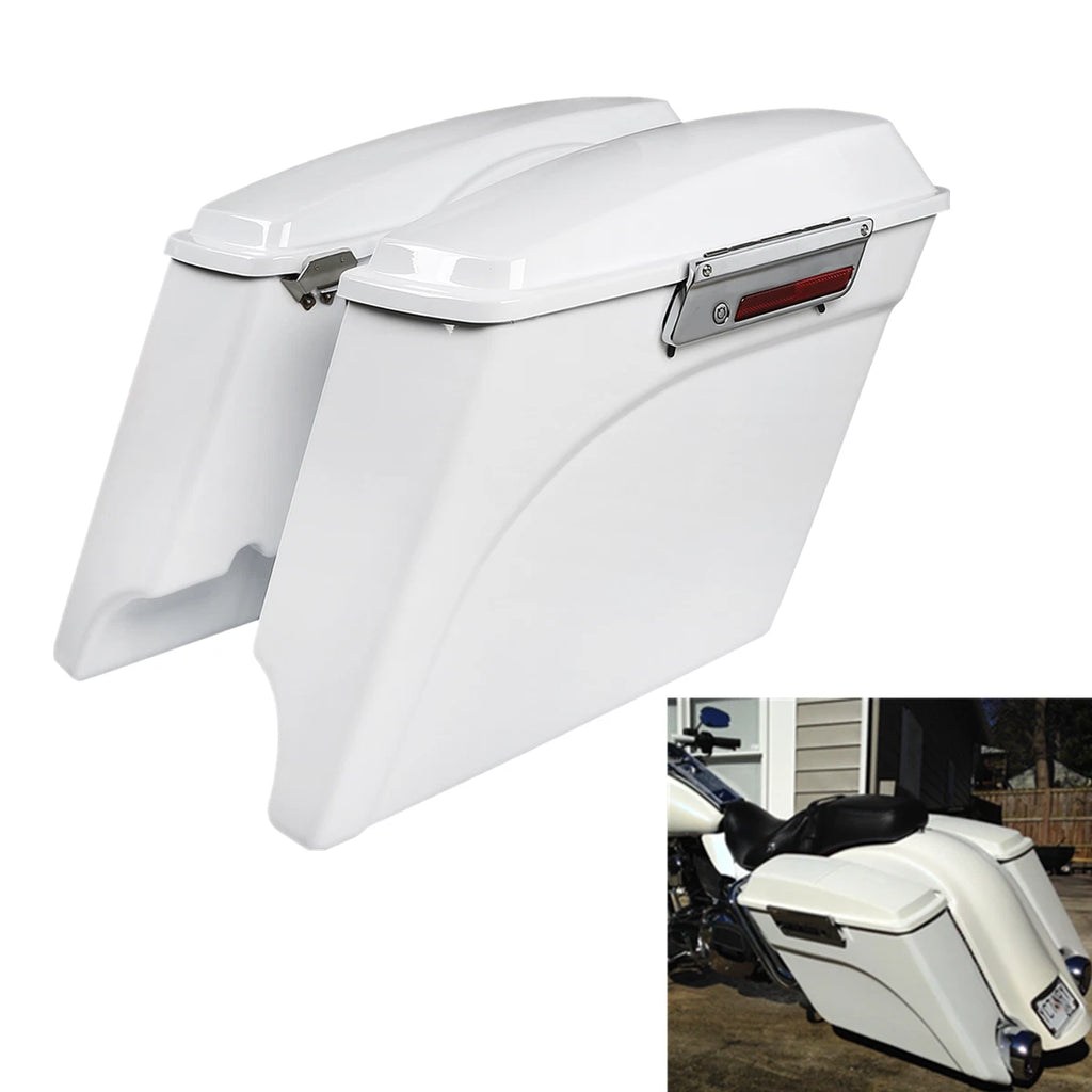 5" Stretched Hard Saddlebags with Conversion Bracket for Harley Softail (1984–2017)