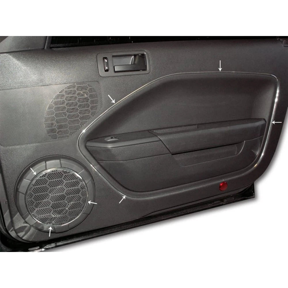 4pc Chrome Vinyl Door Trim Kit for 2005-2009 Ford Mustang
