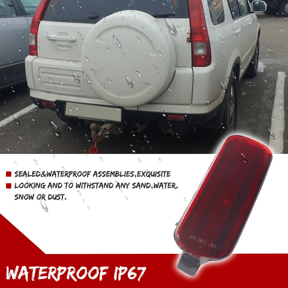 2X Red Lens Rear Bumper Reflector Lights for Honda CR-V (2002–2004)