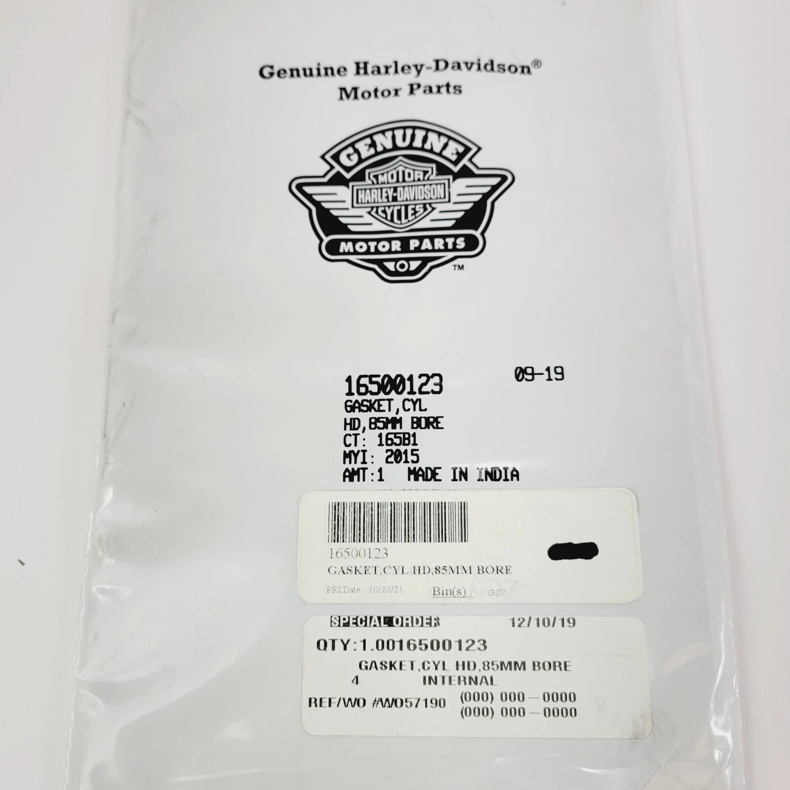 Cylinder Head/Base Gasket Kit for Harley-Davidson Street XG 750 (2015–2020) 16500123