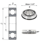 6003NR Deep Groove Ball Bearing for Scooter Skateboard Wheel (17x35x10mm)