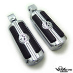 Chrome Gear Skull Footpegs for Yamaha V-Star 1000, 650, Royal Star, V-Max, Virago (1999–2023)