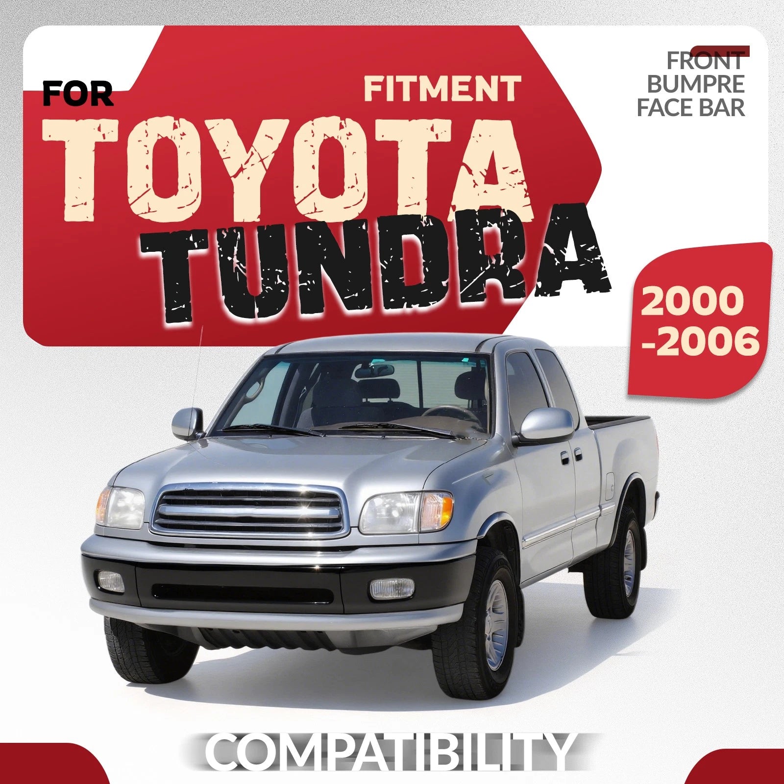 Front Bumper Face Bar for Toyota Tundra (2000–2006) Black Steel